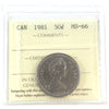 1981 Canada 50-cents ICCS Certified MS66