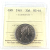 1987 Canada 50-cents ICCS Certified MS64