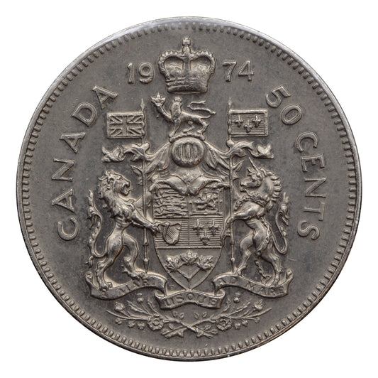 1974 Missing S Canada 50-cents EF-AU (EF45)