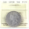 1872H Canada 50-cents ICCS Certified F15