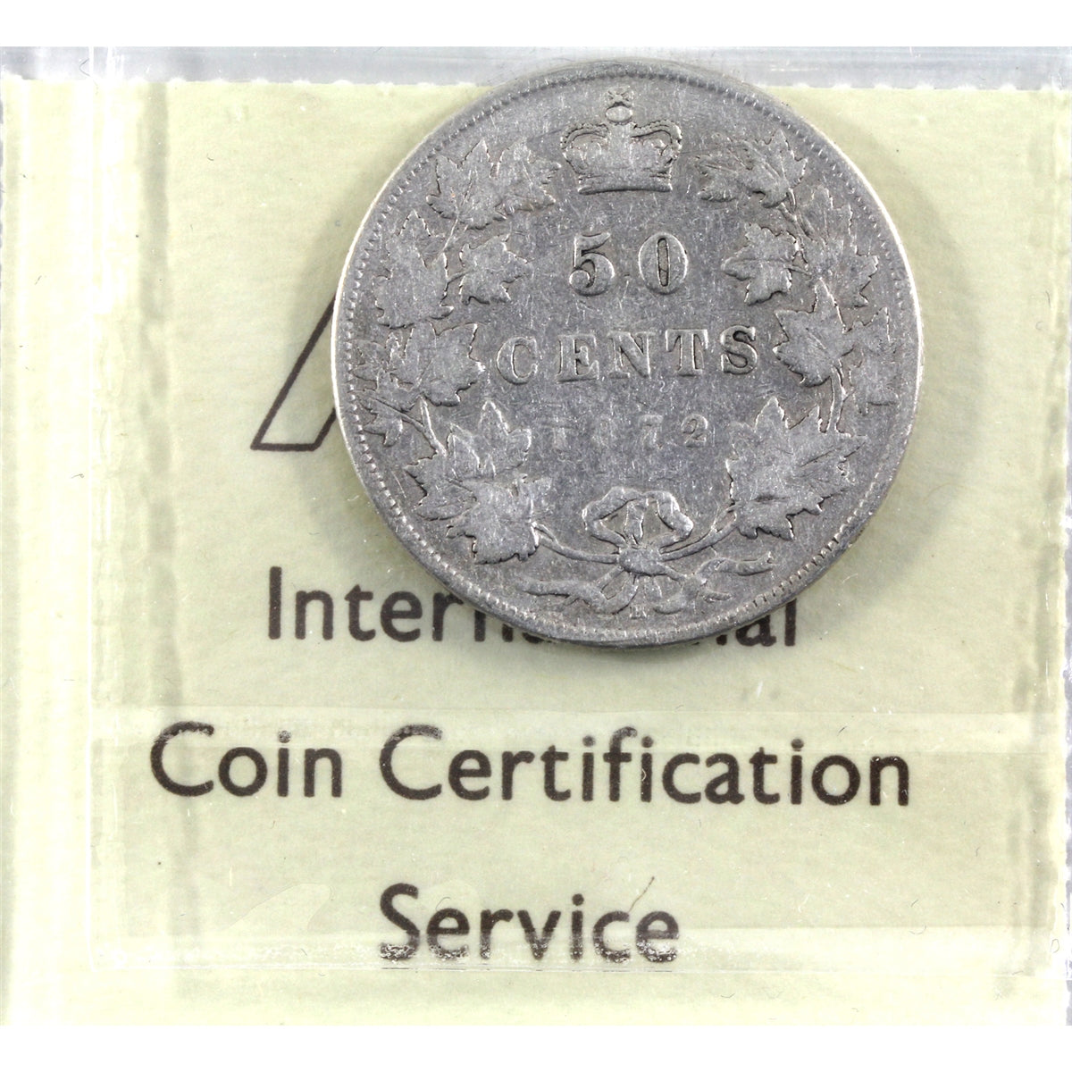 1872H Canada 50-cents ICCS Certified G6