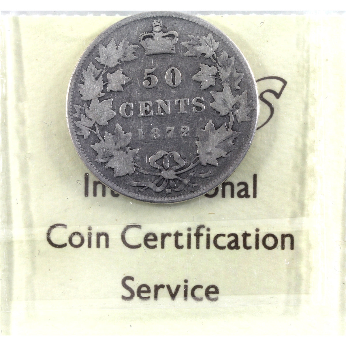 1872H Inverted A/V Canada 50-cents ICCS Certified G4