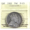 1902 Canada 50-cents ICCS Certified F15