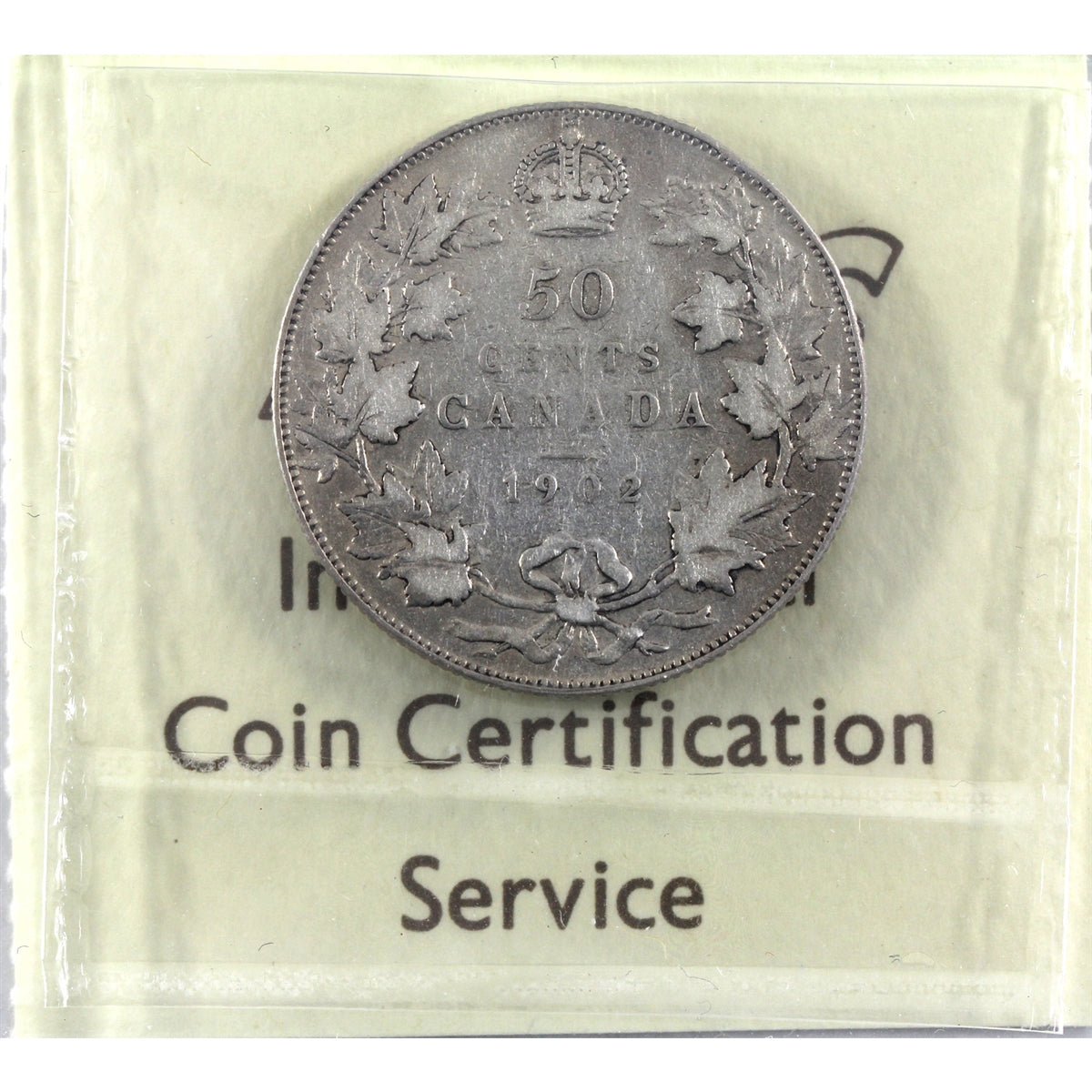 1902 Canada 50-cents ICCS Certified F15