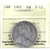 1902 Canada 50-cents ICCS Certified F12