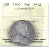 1909 Canada 50-cents ICCS Certified F12