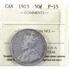 1913 Canada 50-cents ICCS Certified F15