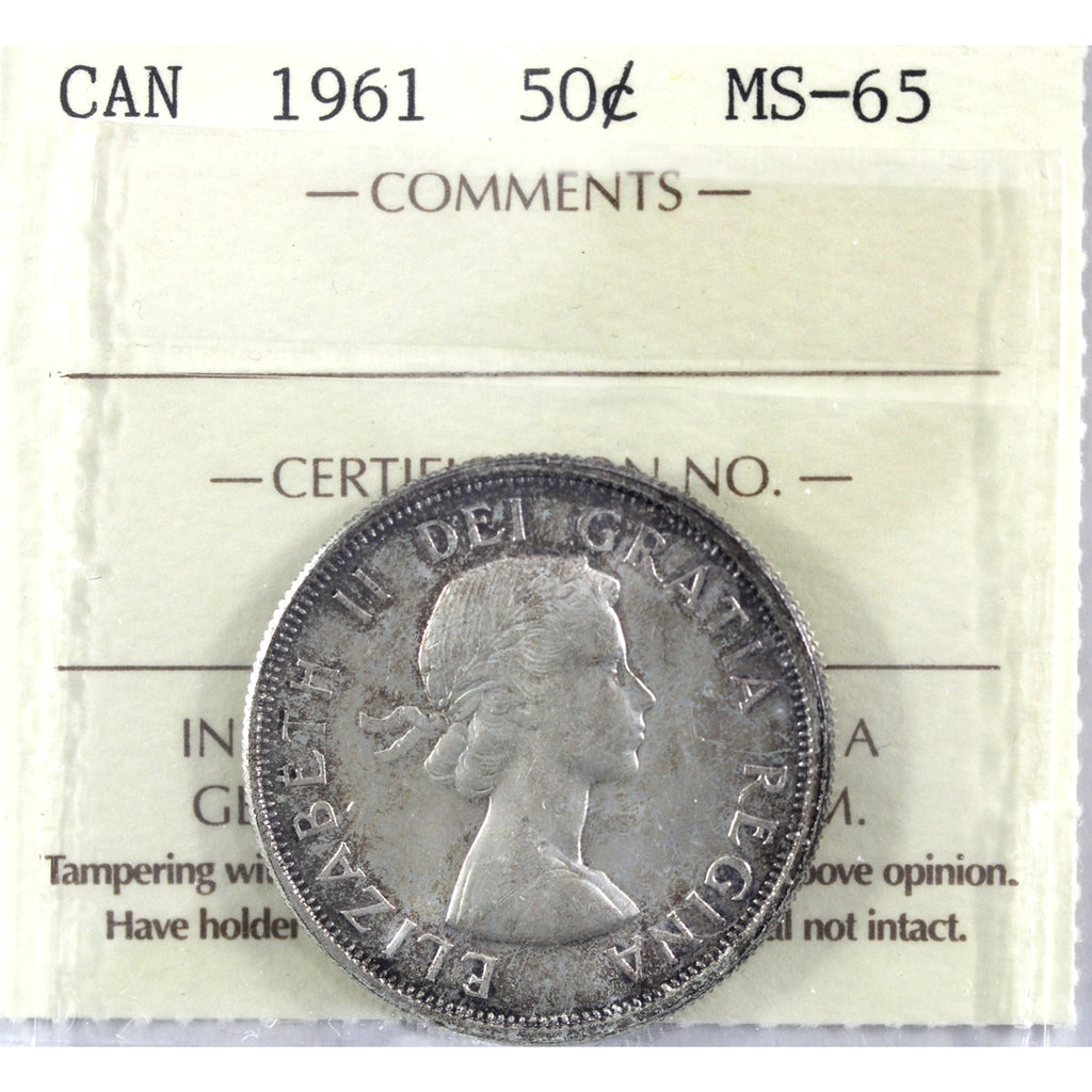 1961 Canada 50-cents ICCS Certified MS65