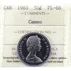 1969 Canada 50-cents ICCS Certified PL66 Cameo