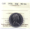 1976 Canada 50-cents ICCS Certified MS64