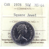 1978 Square Jewels Canada 50-cents ICCS Certified MS64