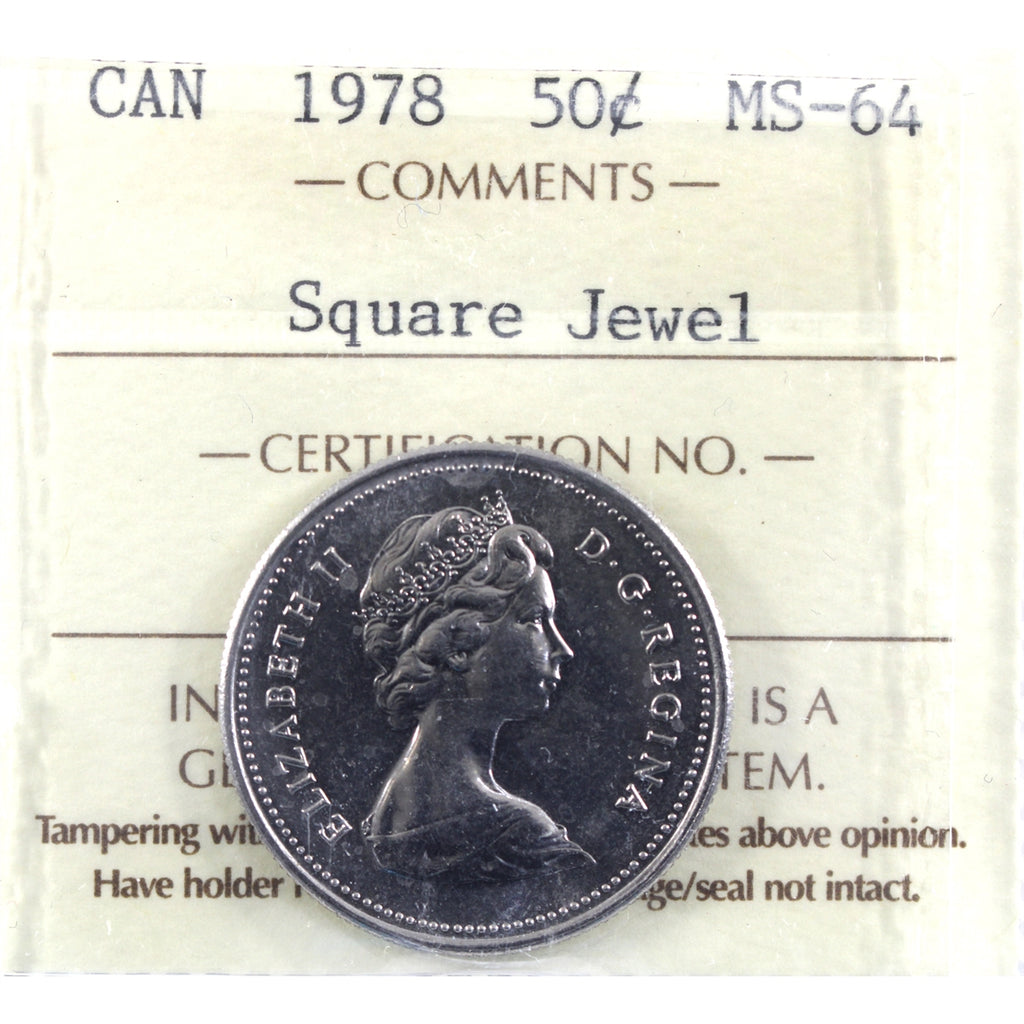 1978 Square Jewels Canada 50-cents ICCS Certified MS64