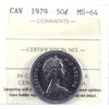 1979 Canada 50-cents ICCS Certified MS64