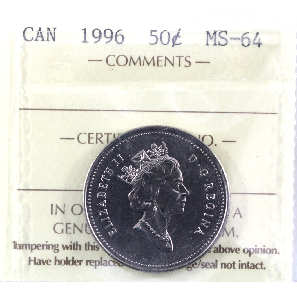 1996 Canada 50-cents ICCS Certified MS64
