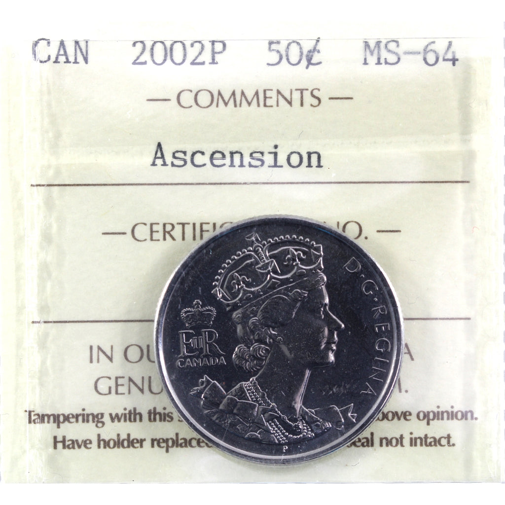 2002P Ascension Canada 50-cents ICCS Certified MS64