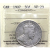 1907 Canada 50-cents ICCS Certified VF20