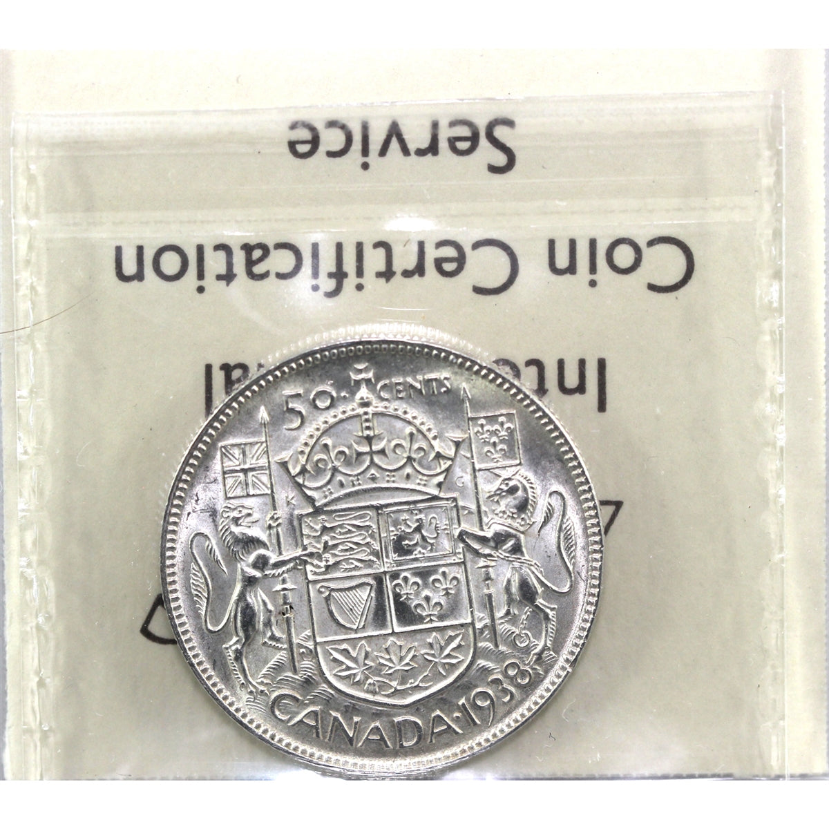 1938 Canada 50-cents ICCS Certified AU50