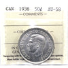 1938 Canada 50-cents ICCS Certified AU58