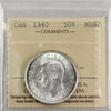 1940 Canada 50-cents ICCS Certified MS62