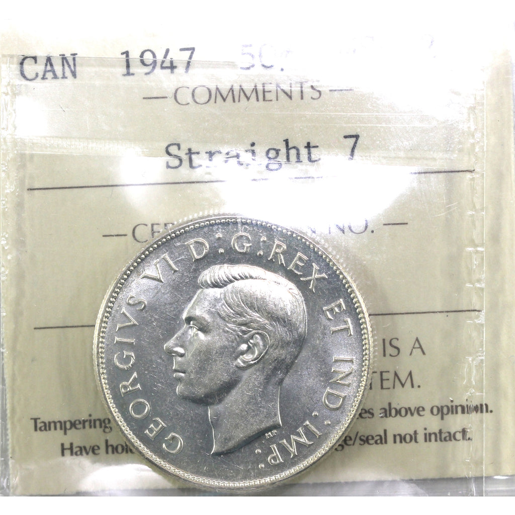 1947 Straight 7 Canada 50-cents ICCS Certified MS62