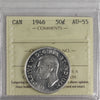 1946 Canada 50-cents ICCS Certified AU55