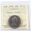 1978 Square Jewels Canada 50-cents ICCS Certified MS66