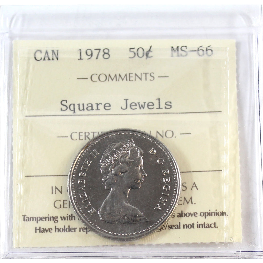 1978 Square Jewels Canada 50-cents ICCS Certified MS66