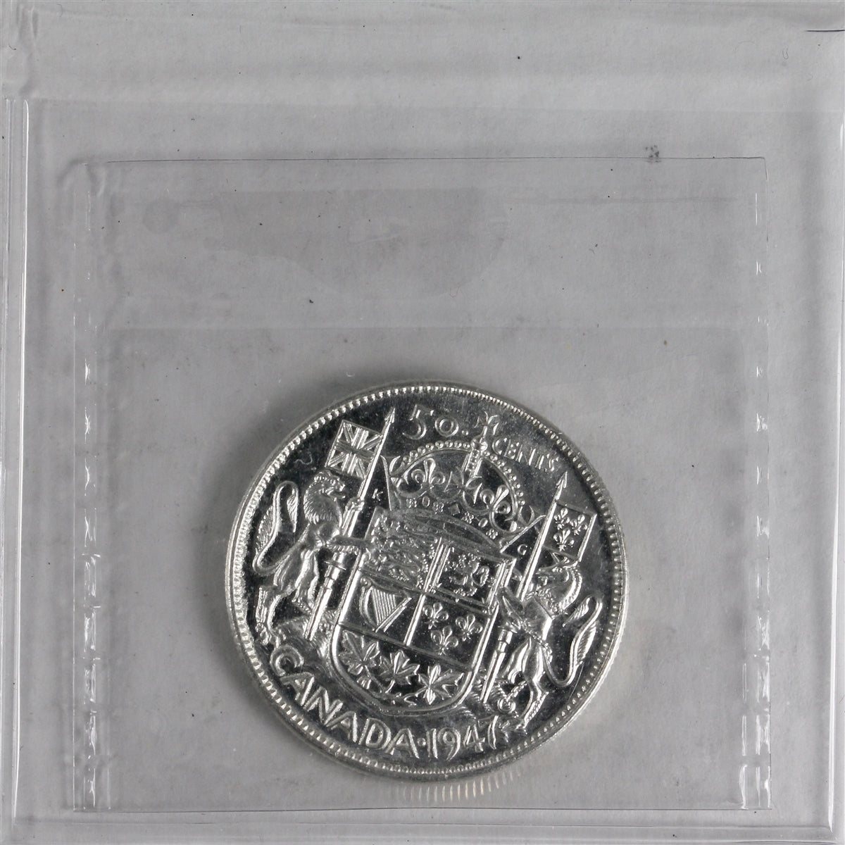1947 Curved Right 7 50-cents ICCS Certified AU55