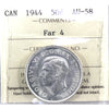 1944 Far 4 Canada 50-cents ICCS Certified AU58