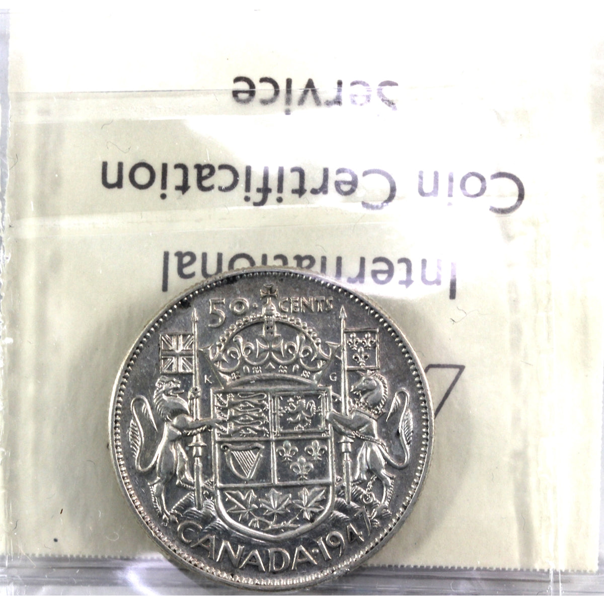 1947 Maple Leaf Canada 50-cents ICCS Certified F15
