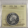 1951 Canada 50-cents ICCS Certified MS63