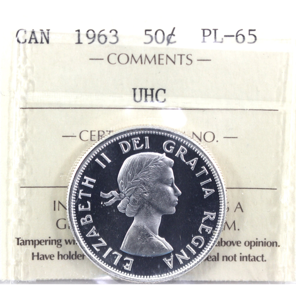 1963 Canada 50-cents ICCS Certified PL65 Ultra Heavy Cameo