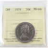 1979 Round Bust Canada 50-cents ICCS Certified MS66