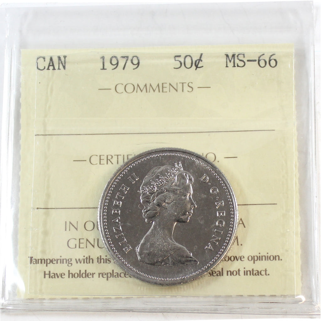 1979 Round Bust Canada 50-cents ICCS Certified MS66