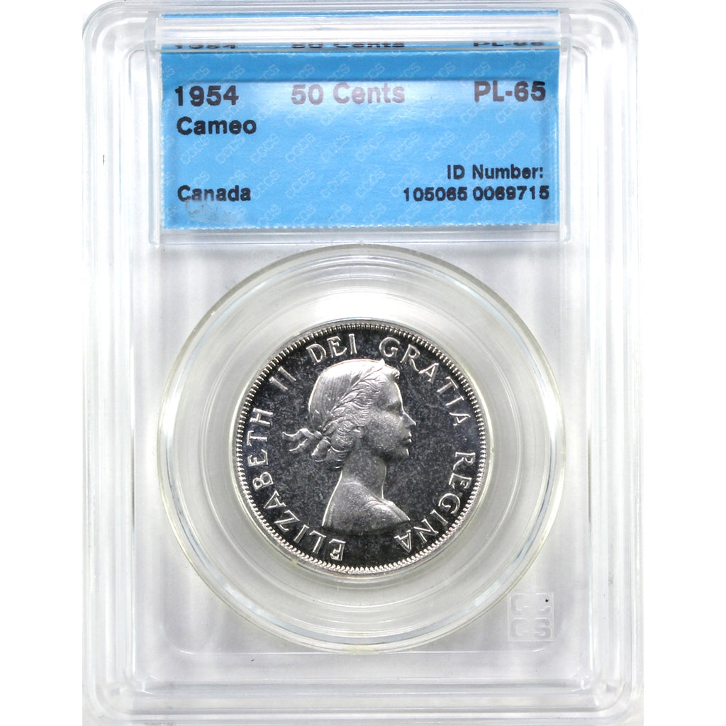 1954 Canada 50-cents CCCS Certified PL65 Cameo