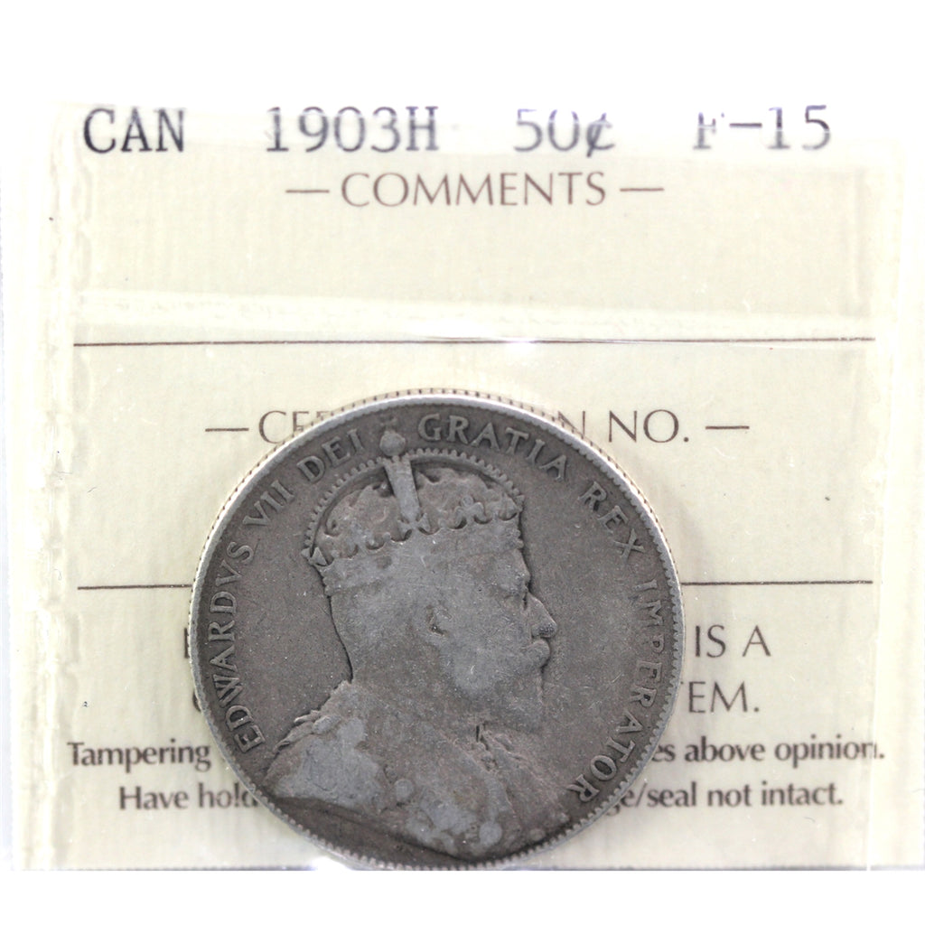 1903H Canada 50-cents ICCS Certified F15