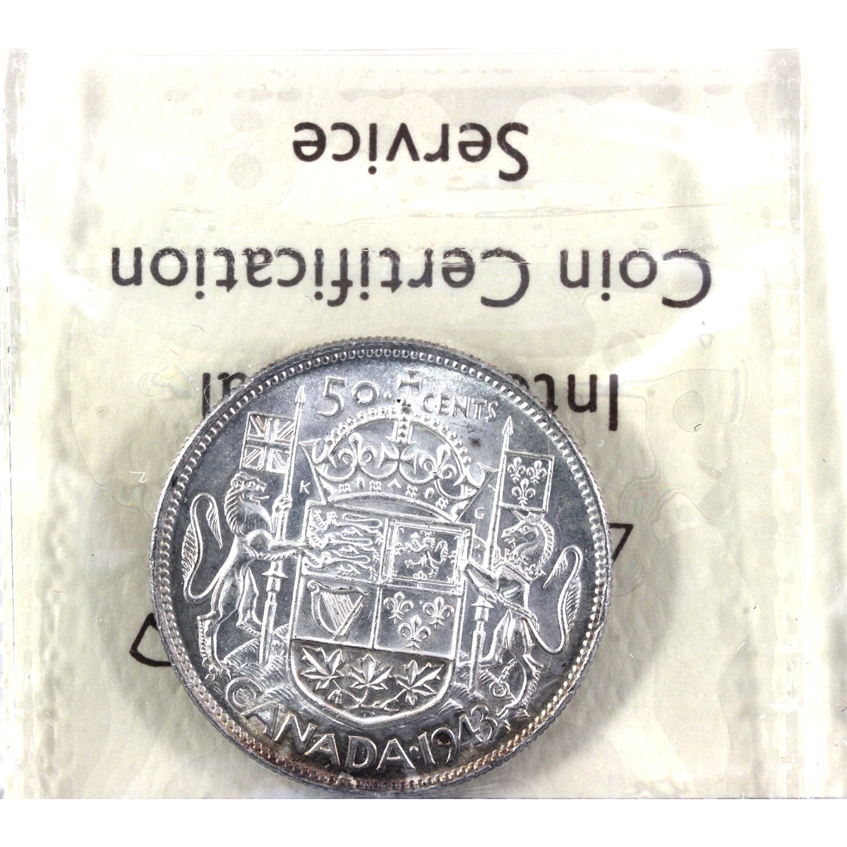 1943 Far 3 Canada 50-cents ICCS Certified MS60