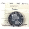1954 Canada 50-cents ICCS Certified PL64 Cameo