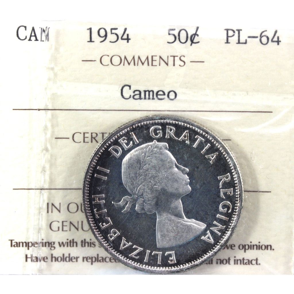 1954 Canada 50-cents ICCS Certified PL64 Cameo