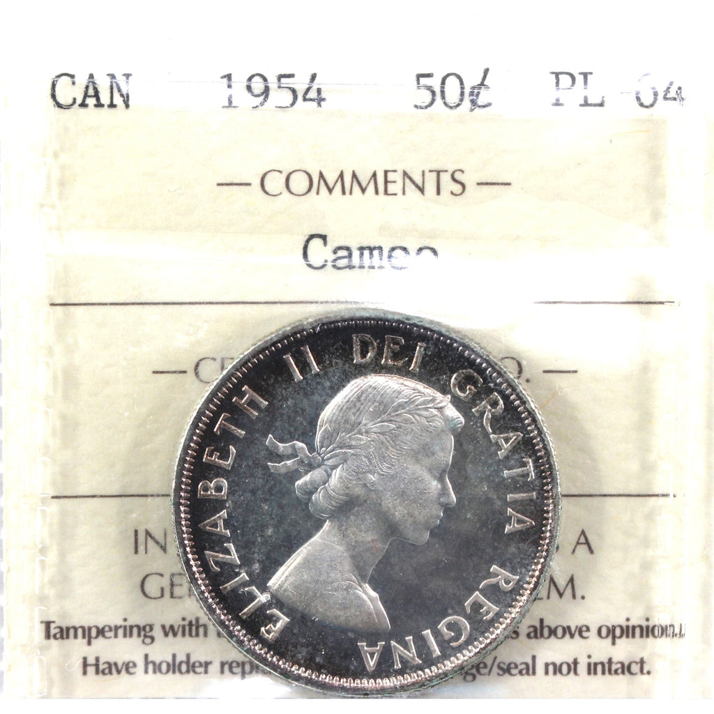 1954 Canada 50-cents ICCS Certified PL64 Cameo