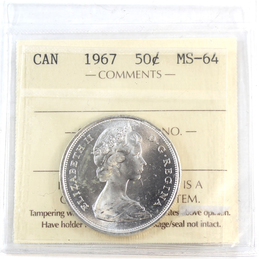 1967 Canada 50-cents ICCS Certified MS64