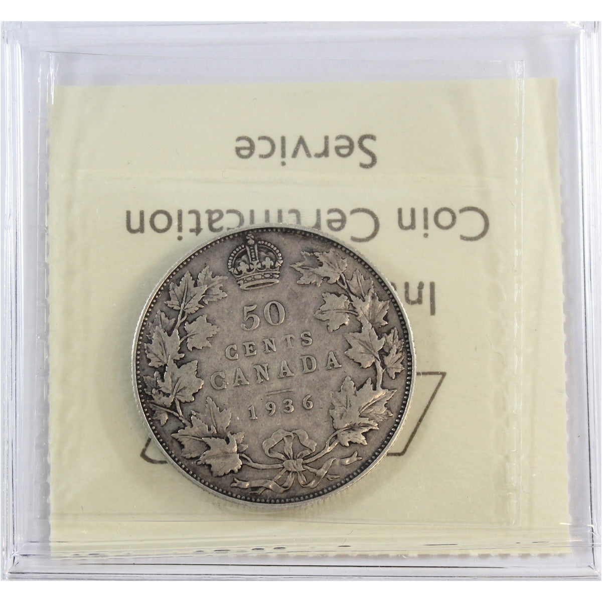 1936 Canada 50-cents ICCS Certified F12