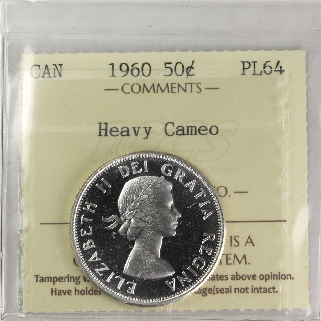 1960 Canada 50-cents ICCS Certified PL64 Heavy Cameo