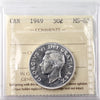 1949 Canada 50-cents ICCS Certified MS62