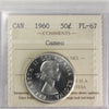 1960 Canada 50-cents ICCS Certified PL67 Cameo