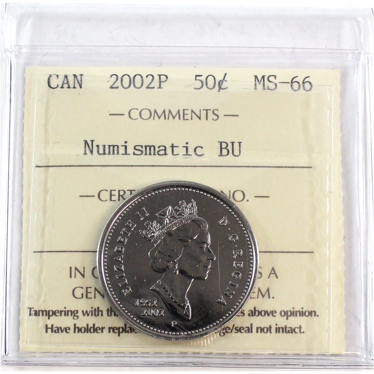 2002P Coat of Arms Canada 50-cents ICCS Certified MS66 NBU