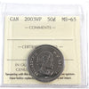 2003WP New Effigy Canada 50-cents ICCS Certified MS65
