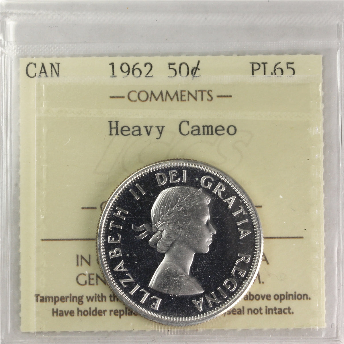 1962 Canada 50-cents ICCS Certified PL65 Heavy Cameo
