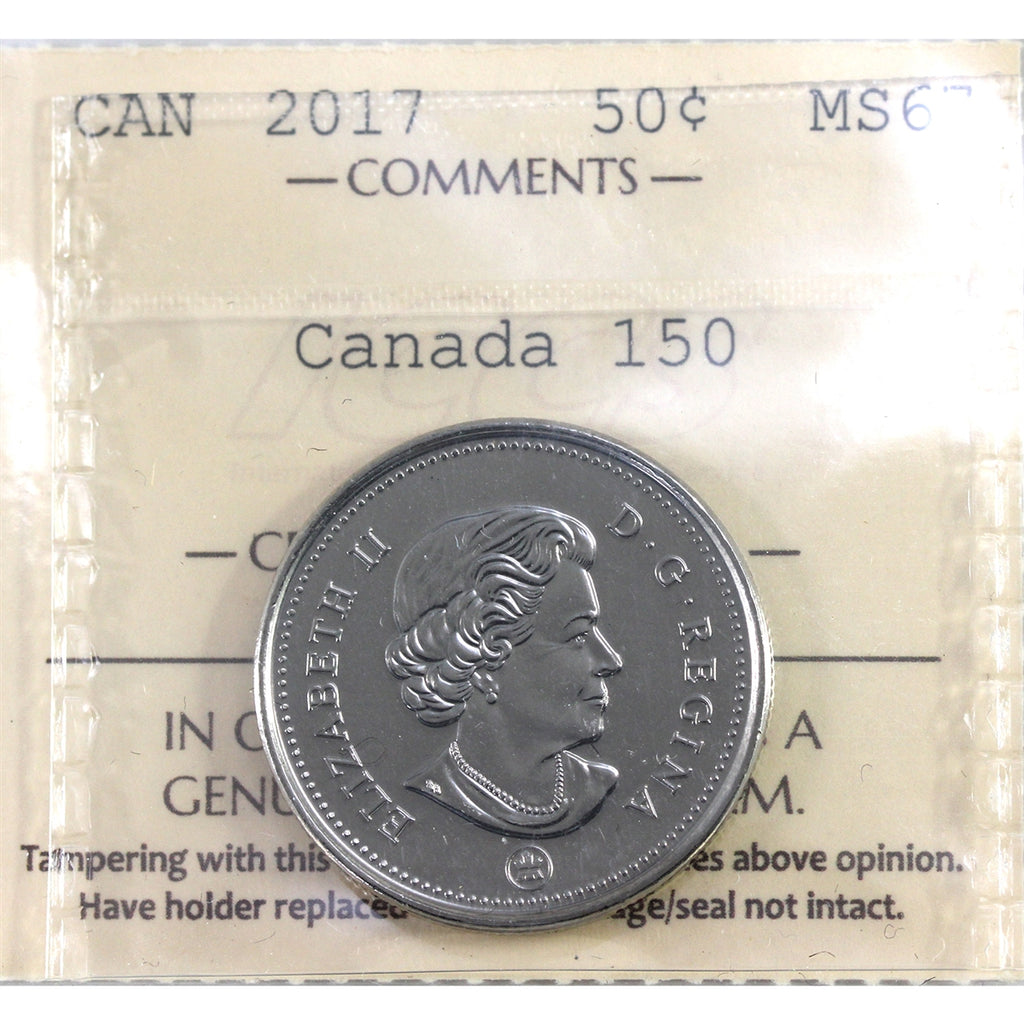 2017 Canada 150 50-cents ICCS Certified MS67