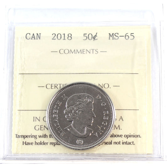 2018 Canada 50-cents ICCS Certified MS65